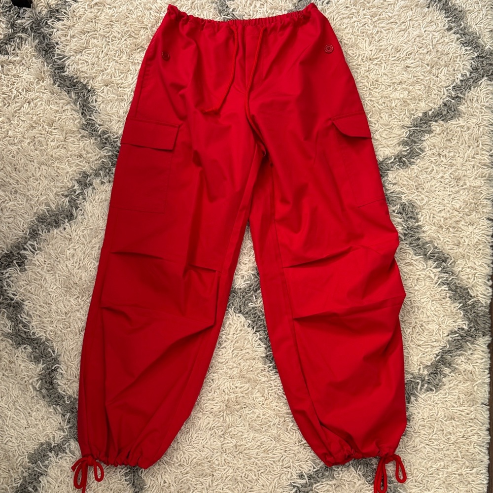 SHEIN Vibrant Red Cargo Pants Size Small
